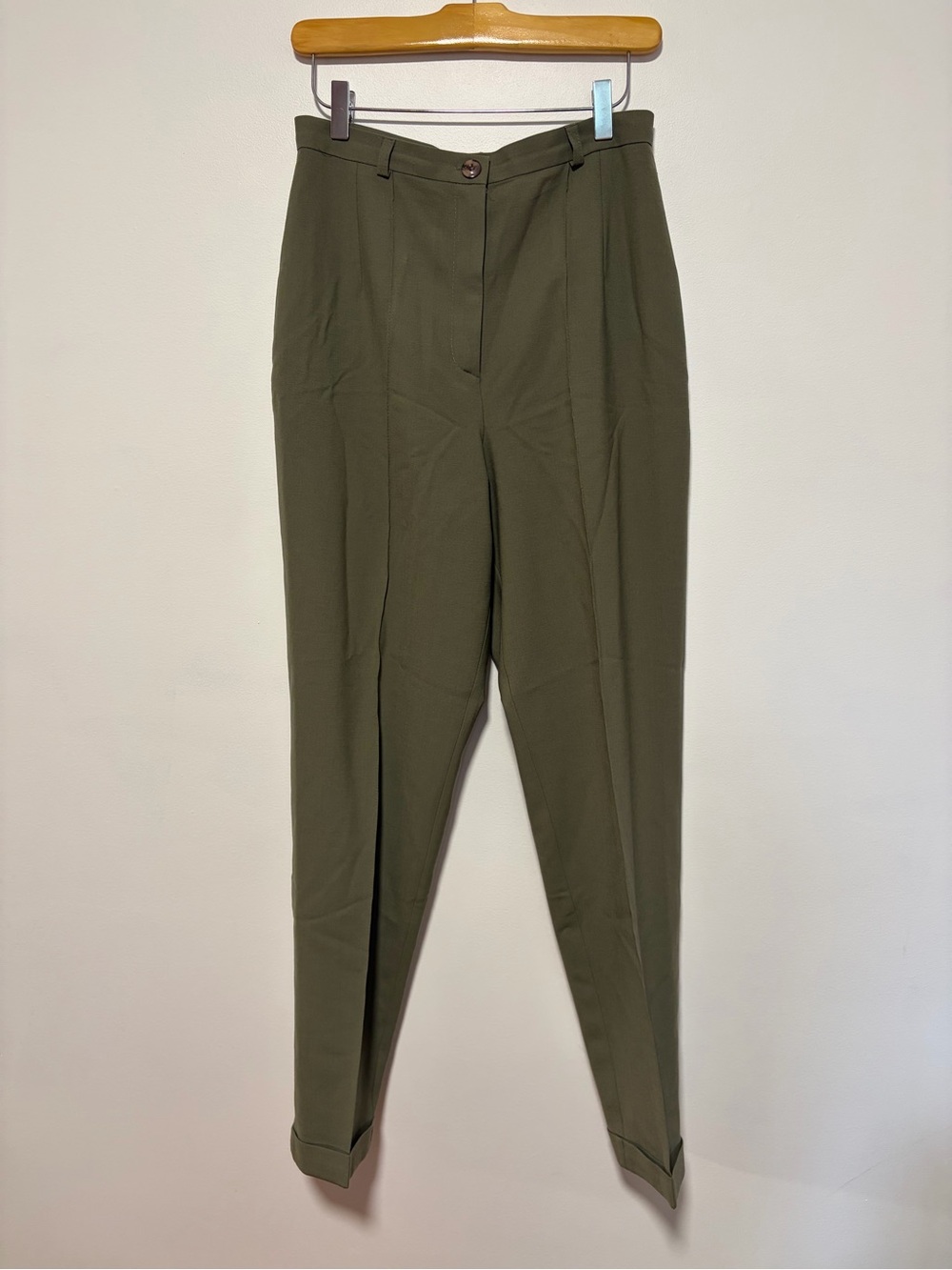 Vintage 90s Green Wool Trouser Pants Women’s US 8
